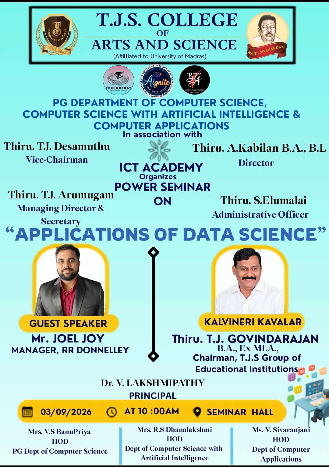 T.J.S. College Power Seminar - Applications of Data Science